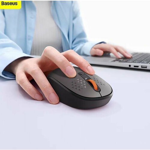 Мышь беспроводная Baseus F01A Wireless Мышка компьютерная с Bluetooth бесшумная матовая серая 1275₽