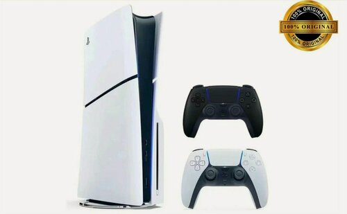 Изображение товара Игровая приставка Sony PlayStation 5 Slim, с дисководом, 1 ТБ, два геймпада (белый и черный)