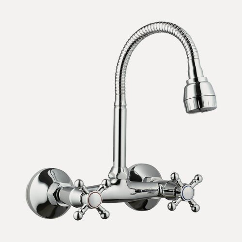 Изображение товара Смеситель для кухни с гибким, регулирующим положение изливом, хромированный