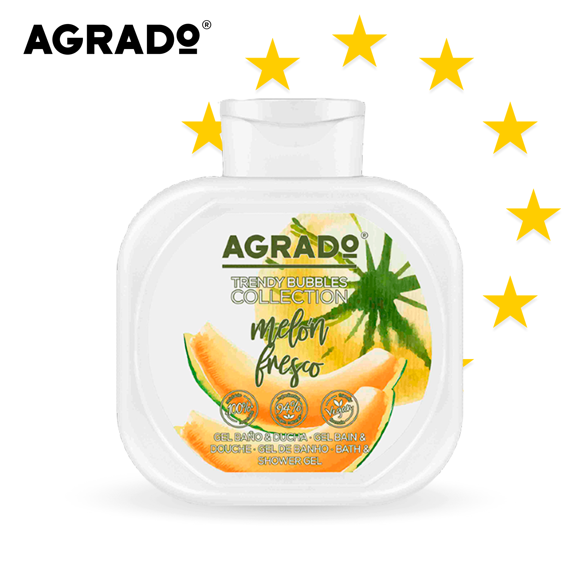Agrado Гель для душа + пена для ванны 2в1 Fresh Melon (Свежая дыня), 750 мл