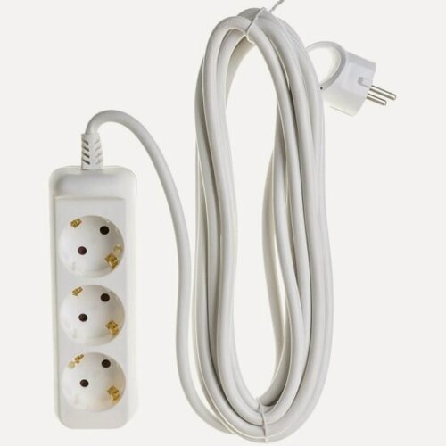 Изображение товара Удлинитель электрический Эра U-3e-5m-3x1.5 с заземлением 3 розетки 5м ПВС 3х1.5кв. мм 16А, Б0044033