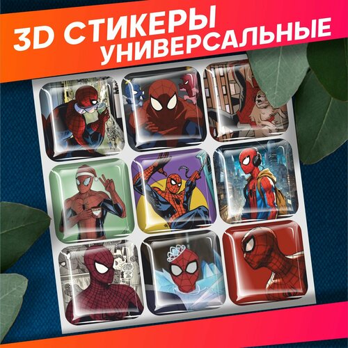 Объемные наклейки на телефон 3д стикеры человек паук 1010₽