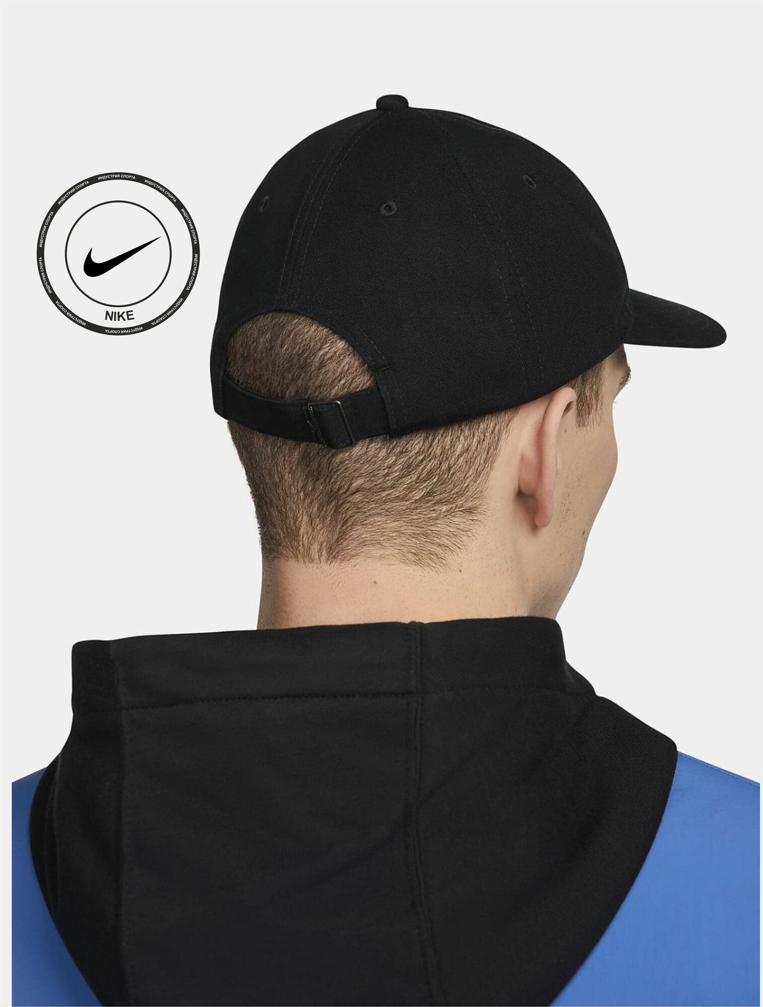 Бейсболка NIKE Club Unstructured Dunk Patch Cap для взрослых и детей, размер M/L, black — фото 1