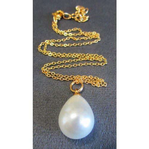 Подвеска, жемчуг культивированный, белый