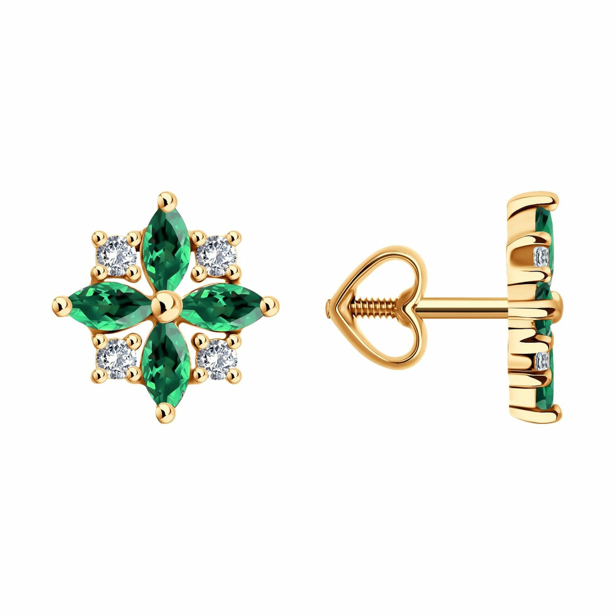 Серьги пусеты Diamant online 