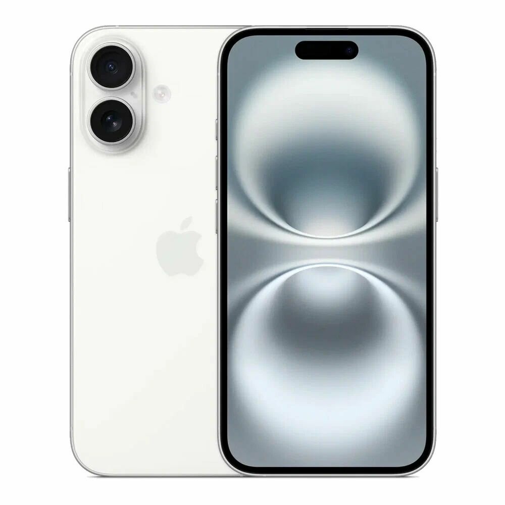 Смартфон Apple iPhone 16, 256 GB, 6.1", 60 Гц, цвет White, (белый) — фото 1