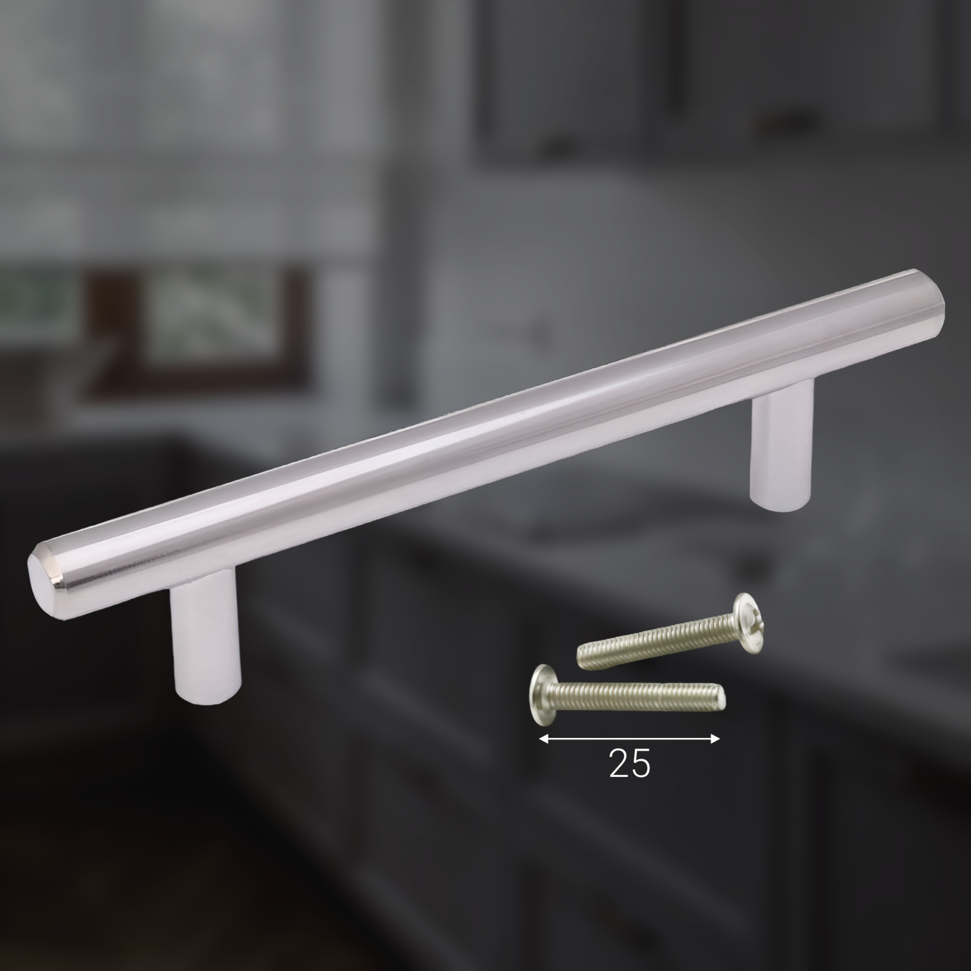 Ручка-рейлинг 96 мм, хром - 20 шт — фото 1