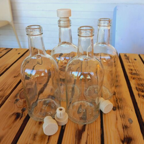 Бутылка стеклянная, 500мл / 0,5 литра, 4шт, для консервирования и хранения, 