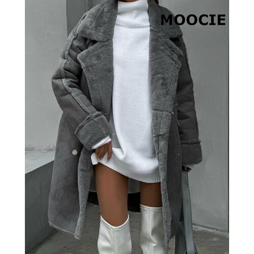 фото Пальто moocie, размер s, серый