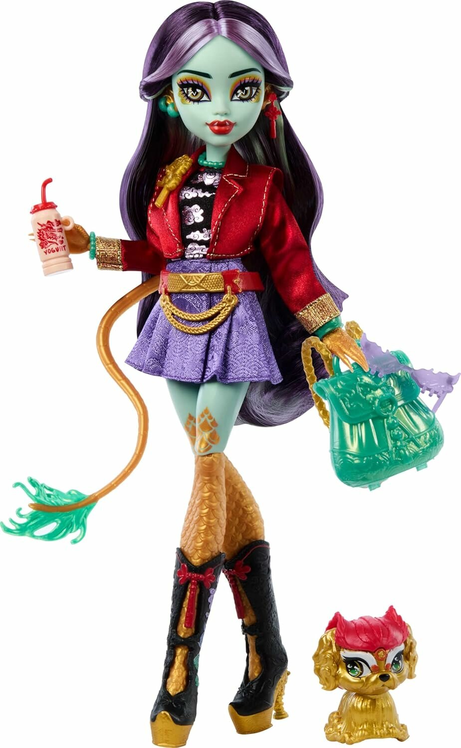 Monster High — Джинафайр Лонг (Jinafire Long) с питомцем Cloudy «Yun Yun» и 7 аксессуарами