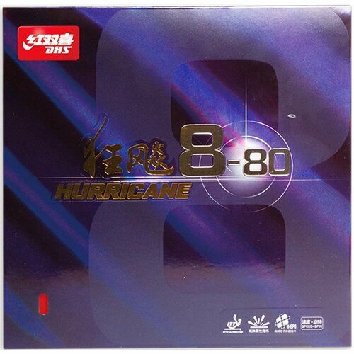 Накладка для настольного тенниса DHS Hurricane 8-80 (цвет: красный, 2.1мм, 38)