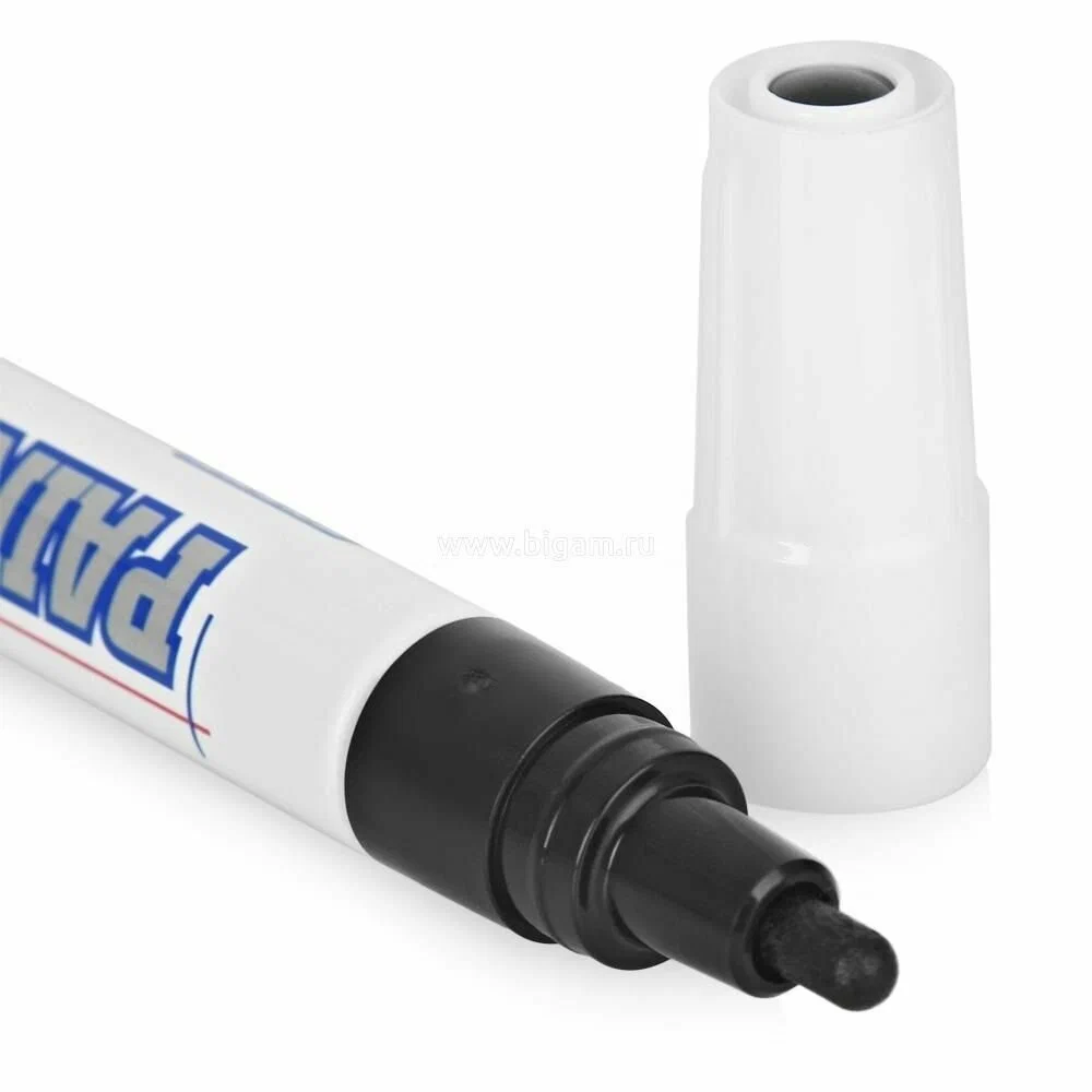 Маркер-краска 3 шт MunHwa нитро-основа, 4мм, цвет черный для строительных работ — фото 1