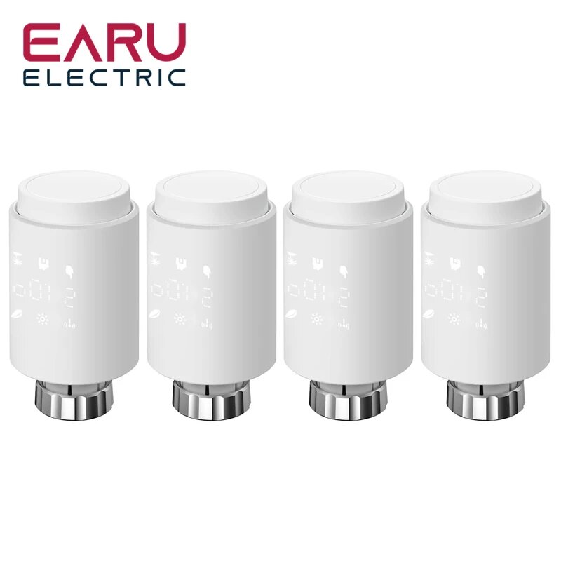 Tuya Smart ZigBee Термостатический клапан радиатора, 4pc TV02