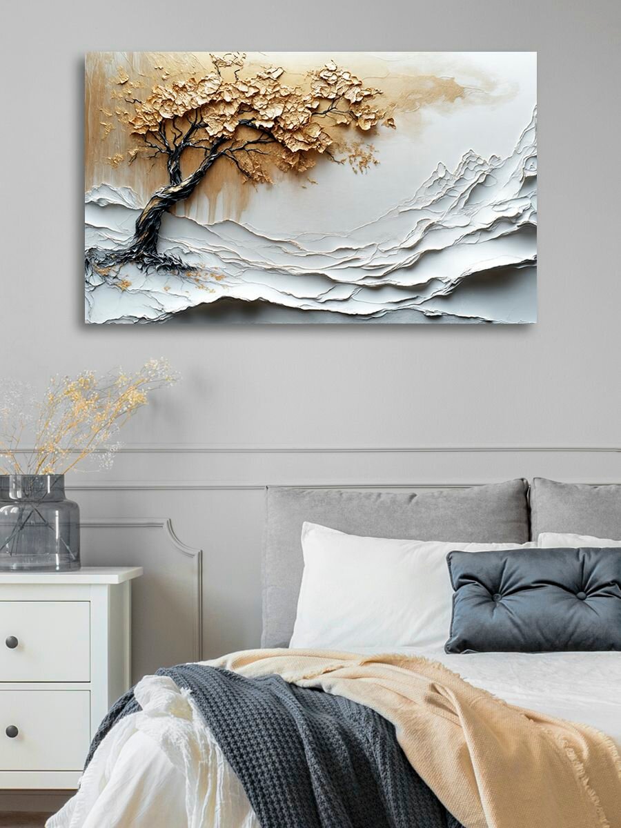 Картина на холсте LOFTime 60х100 Дерево мазки кор желт КБ-1232-60100