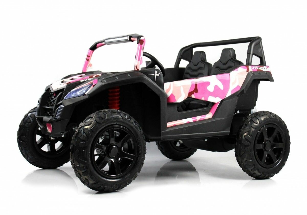 Детский электромобиль Rivertoys M222MM розовый камуфляж двухместный