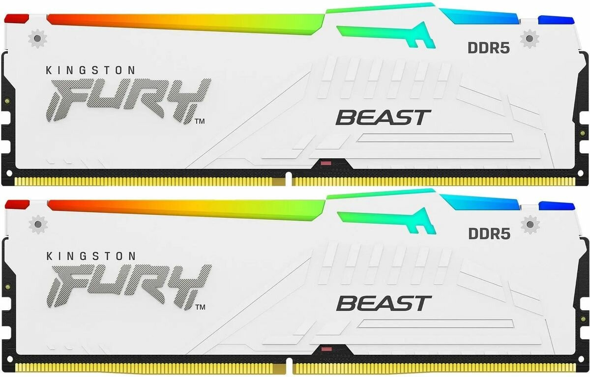 Оперативная память Kingston Fury Beast KF556C36BWEAK2-32 DDR5 - 2x 16ГБ 5600МГц, DIMM, White, Ret