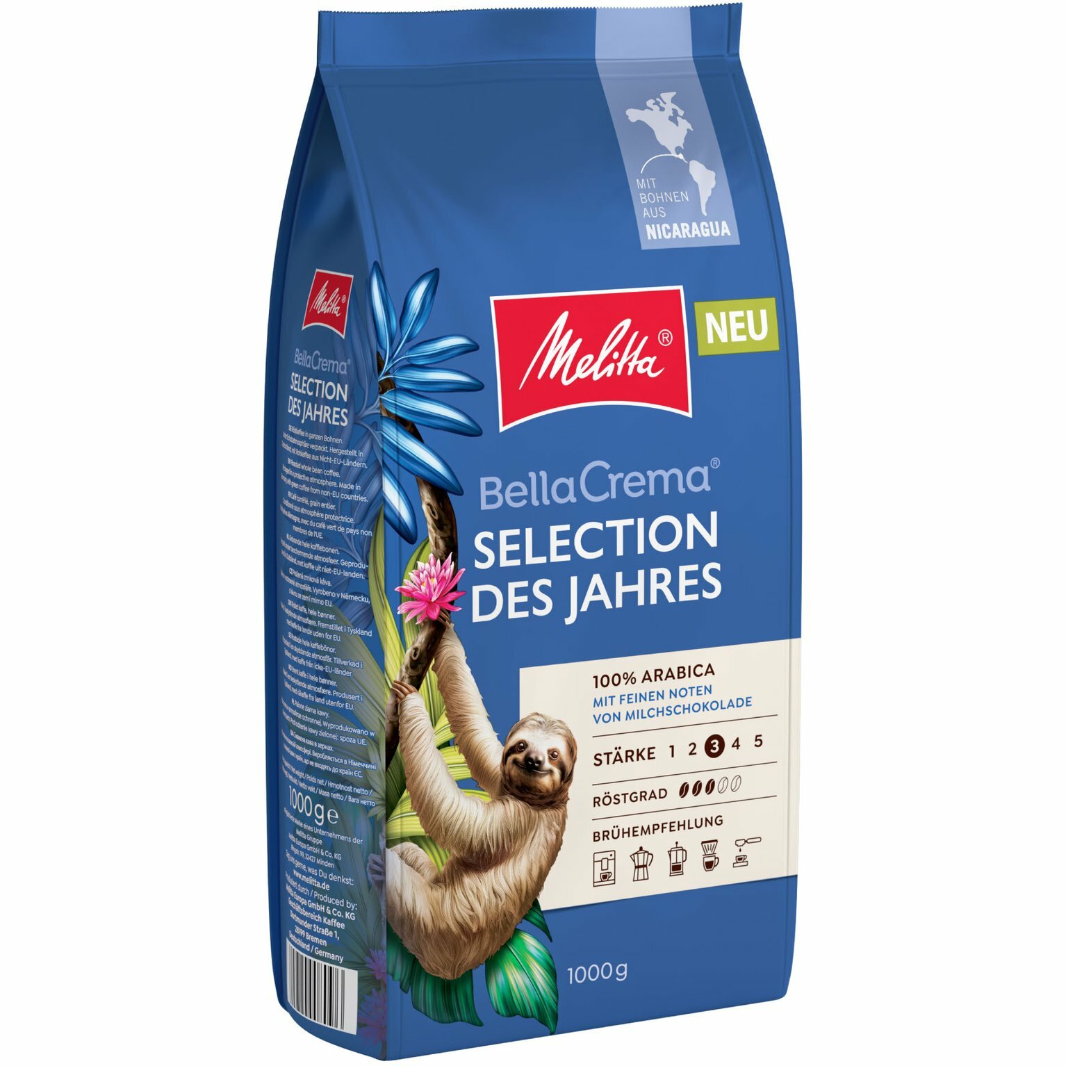 Кофе в зернах Melitta Bella Crema Selection Des Jahres Mit Feinen Noten Dunkler Schokolade — фото 1