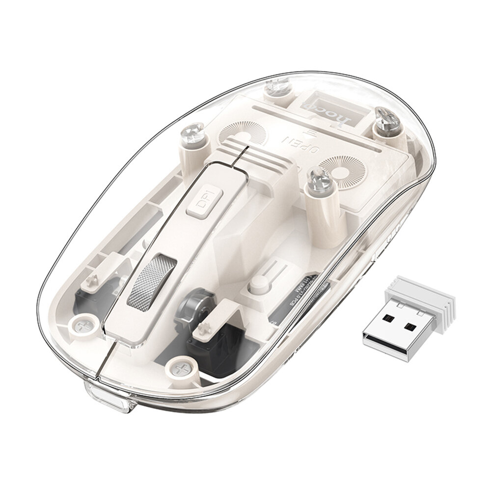Hoco Мышь беспроводная двухканальная HOCO GM29 Mysterious dual-mode, silent, space white