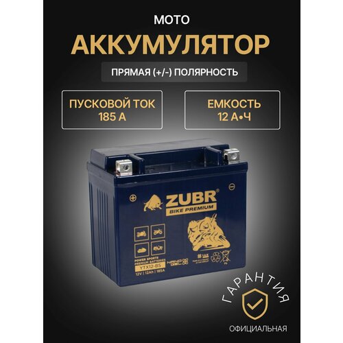Аккумулятор для мотоцикла 12v ZUBR BIKE PREMIUM YT20-4 NANO-GEL прямая полярность 20 Ah 310 A гелевый акб на скутер мопед квадроцикл 175x87x154 мм 6154₽