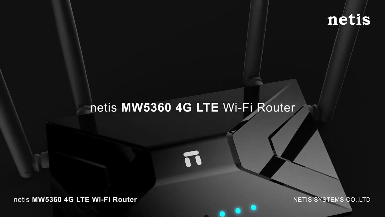 Маршрутизатор NETIS MW5360, 4 антенны, поддержка SIM-карт, 300 Мб/с, LAN 1x RJ45 MW5360 — фото 1