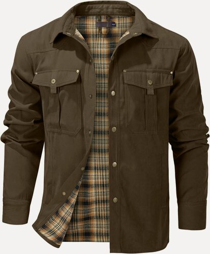 Изображение товара Мужская Легкая Фланелевая Рубашка С Длинным Рукавом В Клетку