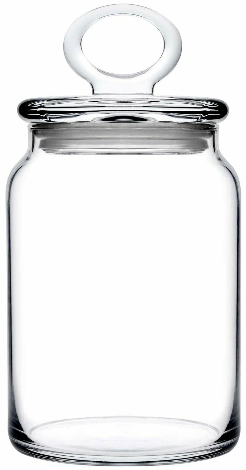 Банка "Китчен Слим" с крышкой; стекло; 0,86л; D80, H193мм.