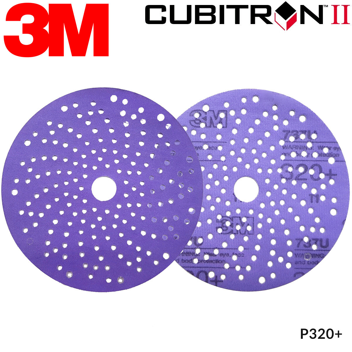 10шт - круг абразивный P 320 150мм c мультипылеотводом Purple+ 737U CUBITRON II 3M