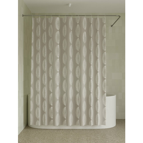 фото Штора для ванной iddis base bd05p18i11 180x200 см тканевая водонепроницаемая с кольцами серый