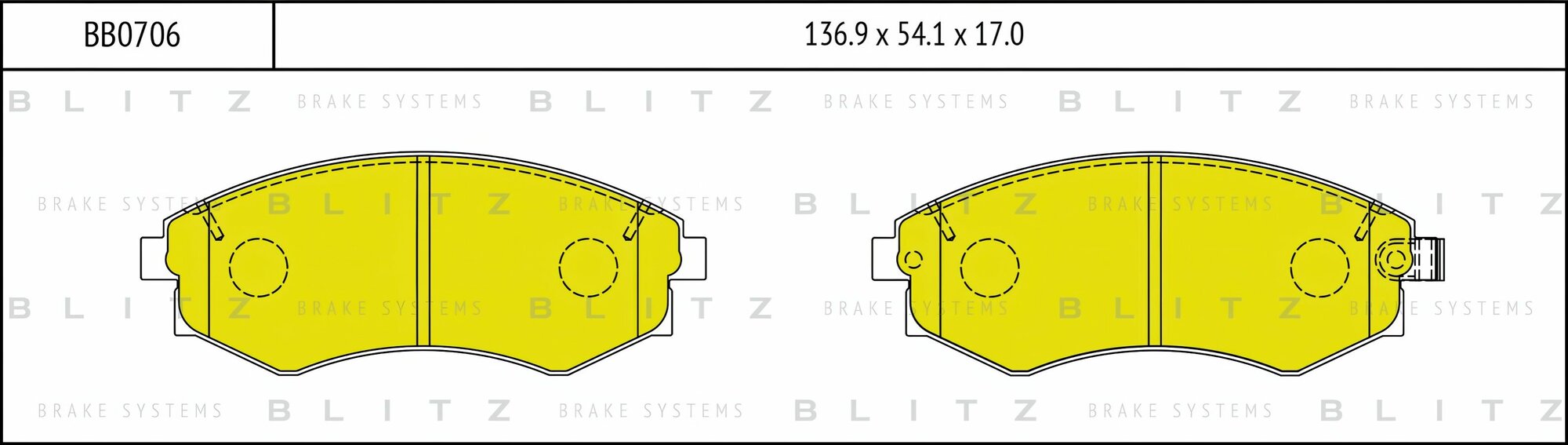 Тормозные колодки передние для КИА Джойс BB0706 BLITZ