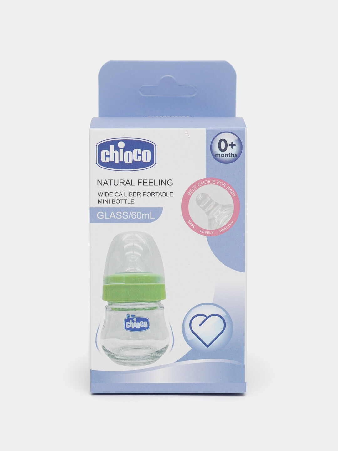 Стеклянная бутылочка с присоской, для детей 60МЛ CHICCO — фото 1