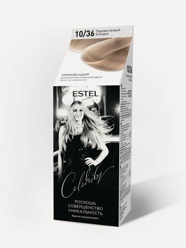 Изображение товара ESTEL Краска-уход для волос без аммиака Celebrity, тон 10/36 перламутровый блондин
