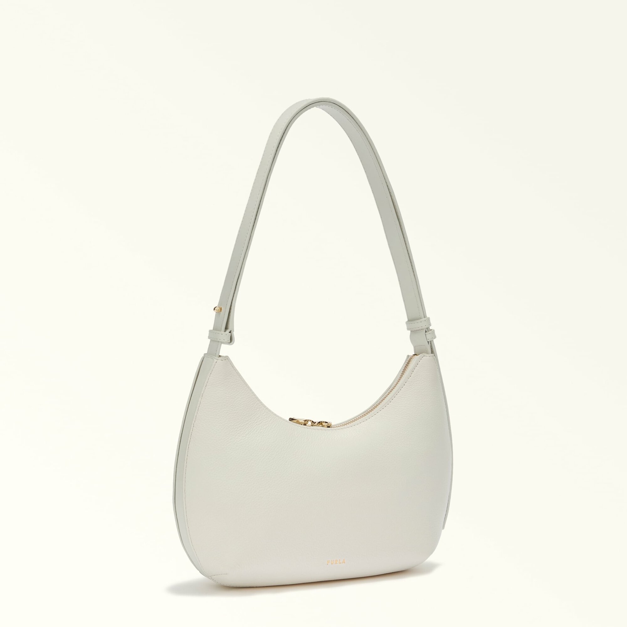 Сумка багет FURLA СУМКА FURLA GOCCIA S SHOULDER BAG, фактура зернистая, белый — фото 1