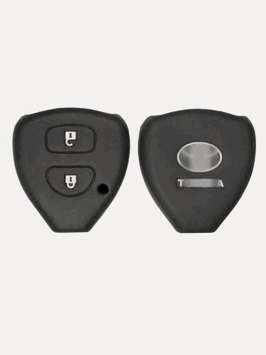 Изображение товара Чехол на ключ силиконовый для Toyota Corolla, Vios, RAV4, Yaris (2 кнопки, чёрный) belais #22006