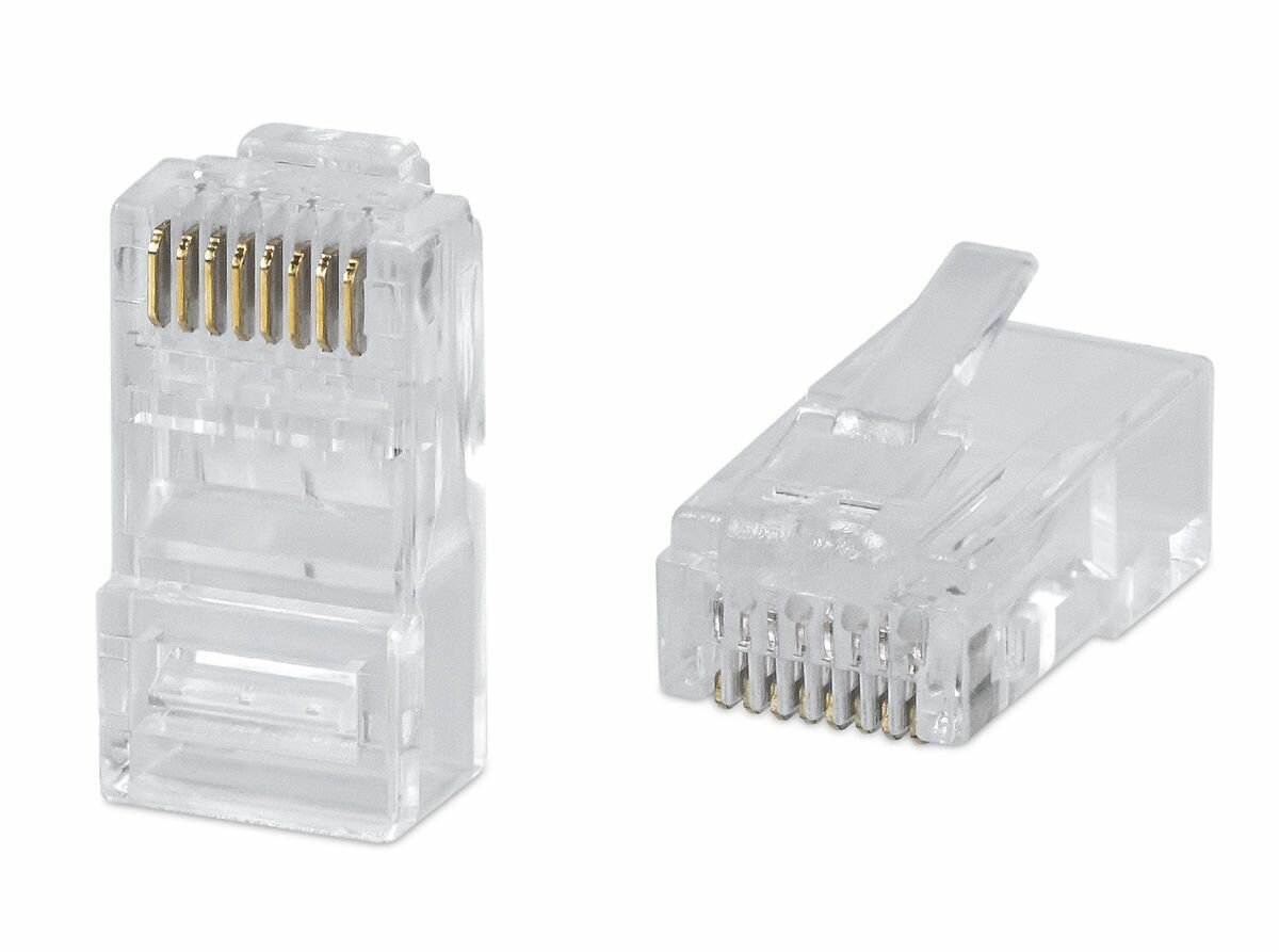 Коннекторы RJ45, для витой пары, 8P8C, cat.6, UTP, неэкранированные, 30 шт, ABS-пластик