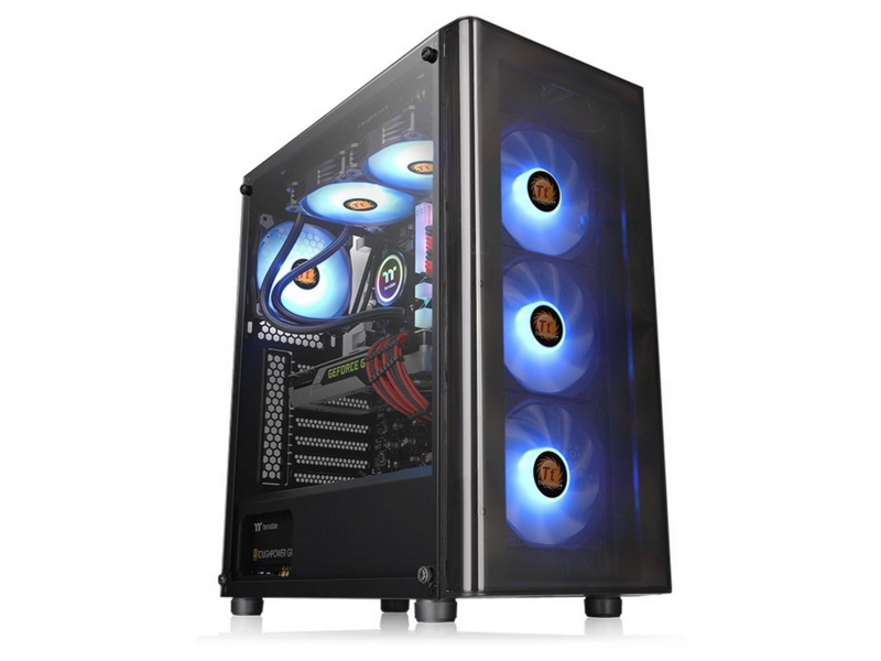 Корпус V200 TG RGB CA-1K8-00M1WN-01 Black/Win/SPCC/Tempered Glass*1/120mm RGB Fans*3 + 120mm Standard CA-1K8-00M1WN-01 Fan*1/MB Sync (874398)