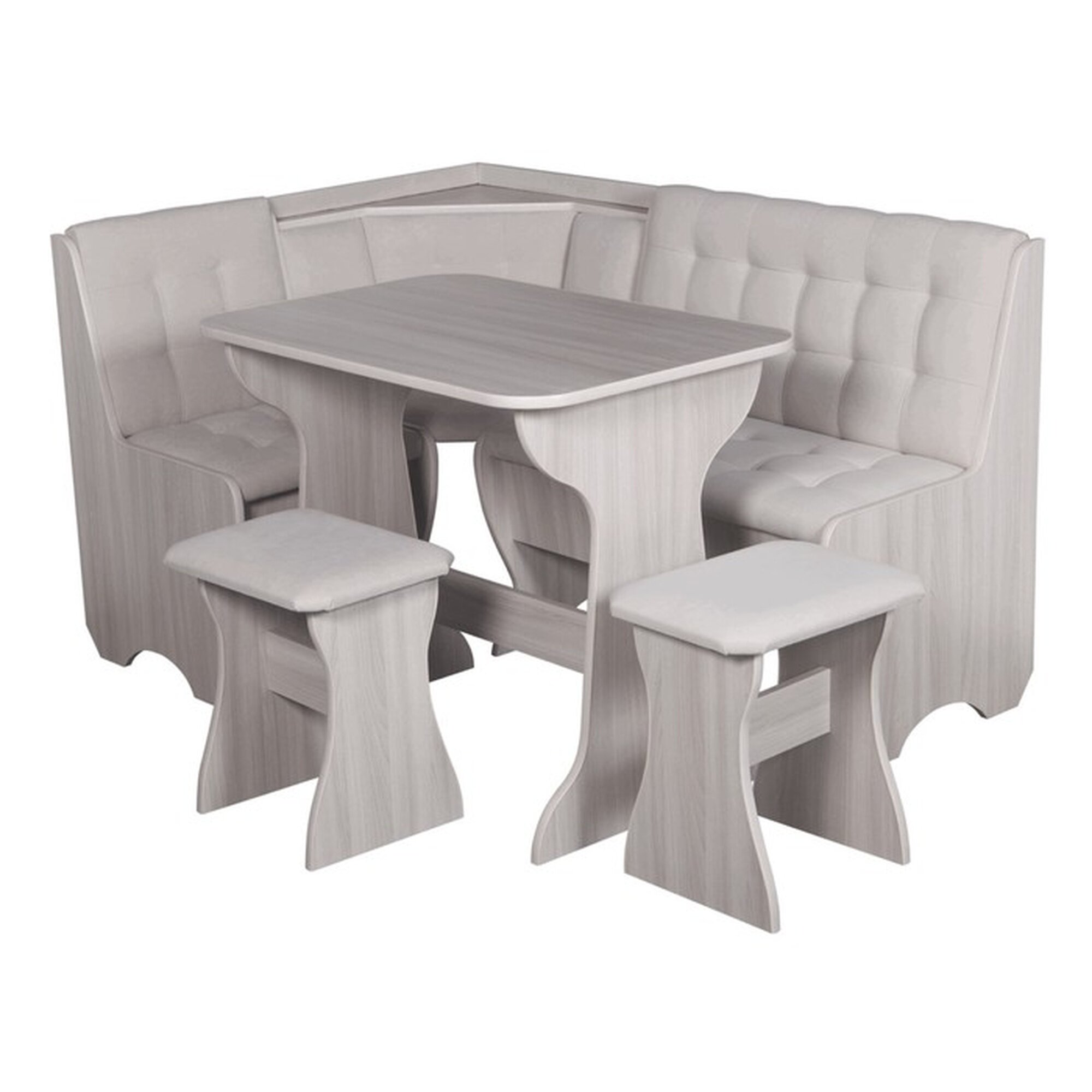 Кухонный уголок КУ-1Л\4м, угол/стол/табурет, шимо светлый торес 3/бежевый