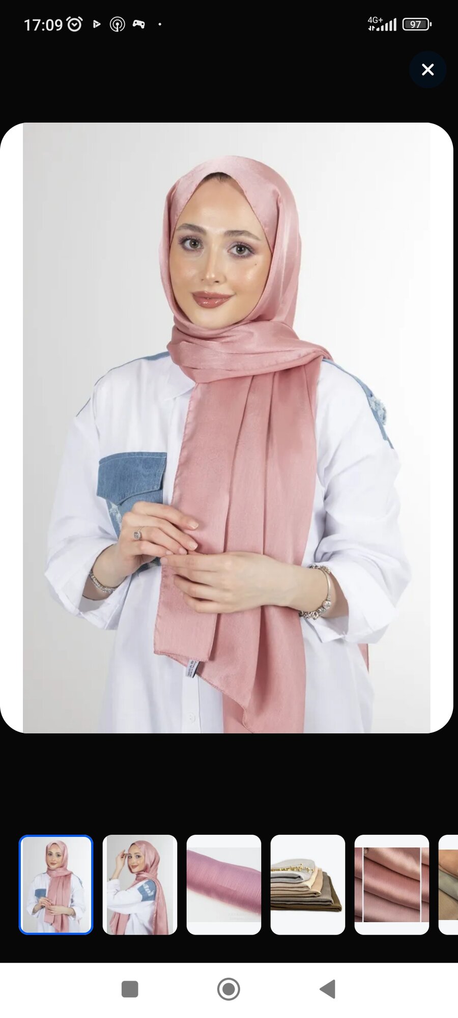 Платок  для девочек и женщин,175х75 см, 15 розовый — фото 1