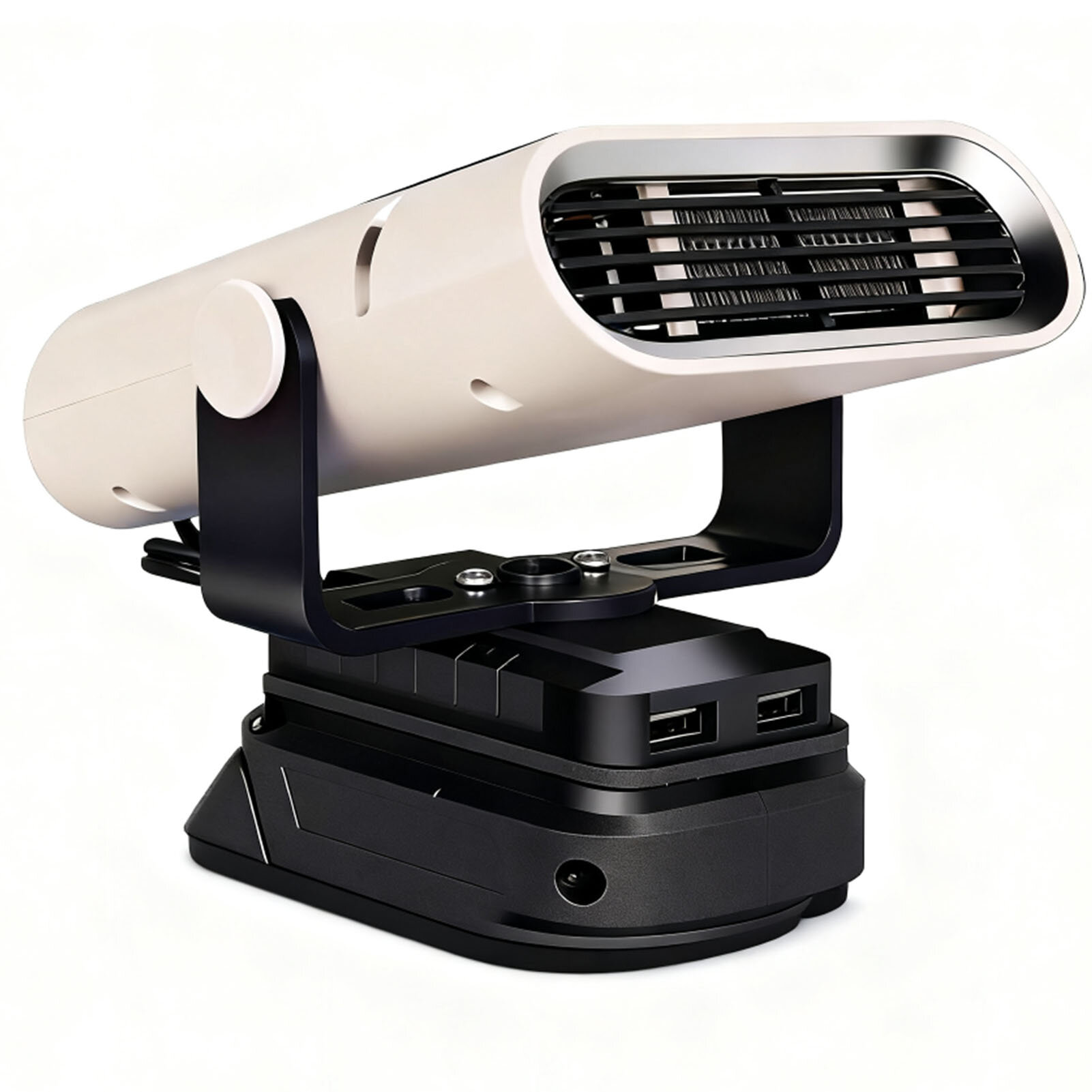 Небольшой обогреватель, работающий от аккумулятора, вращающийся на 360 градусов, регулируемый наклон на 160 градусов, 2-скоростной автомобильный обогреватель стекол