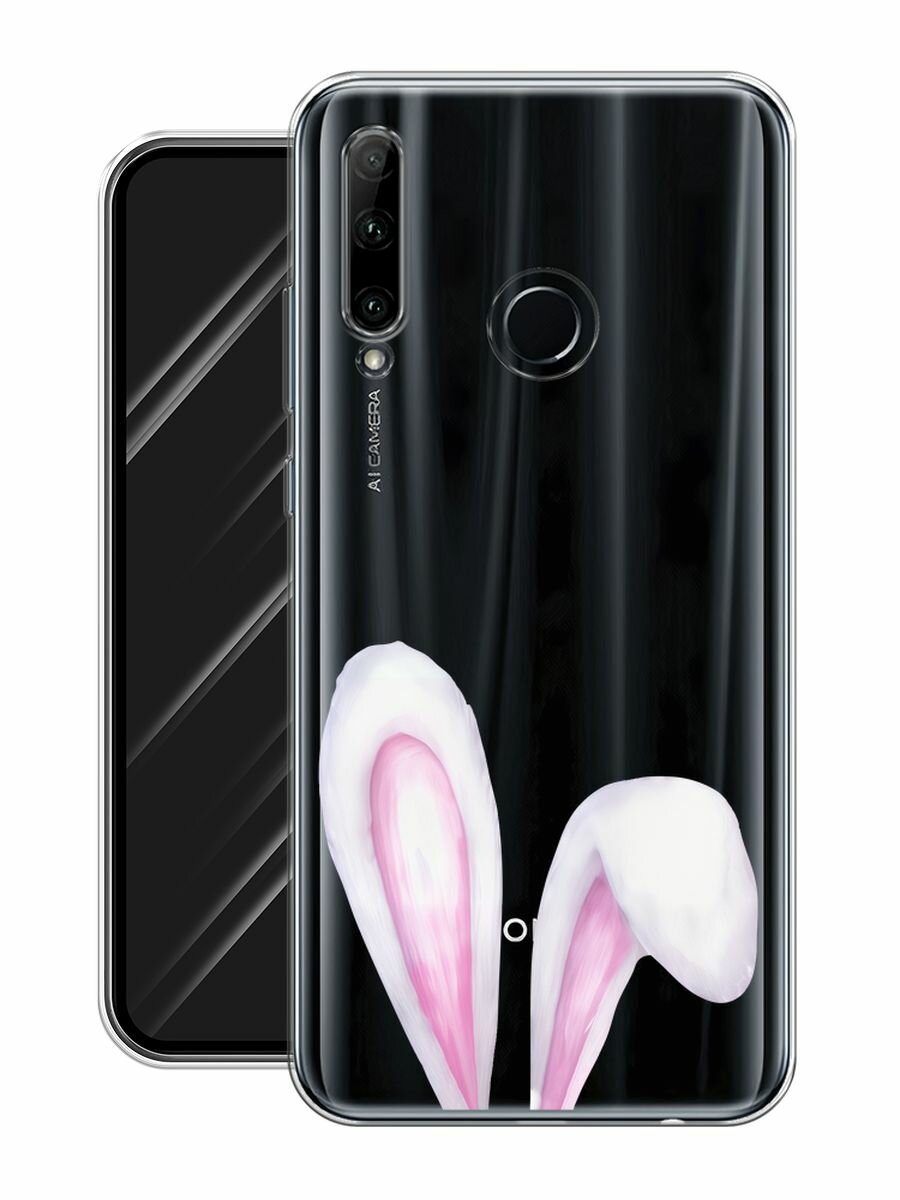 Чехол на Honor 10i/20 Lite 2019/20e/Huawei P Smart Plus 2019 / Хонор 10i с принтом "Кроличьи уши 2", прозрачный — фото 1
