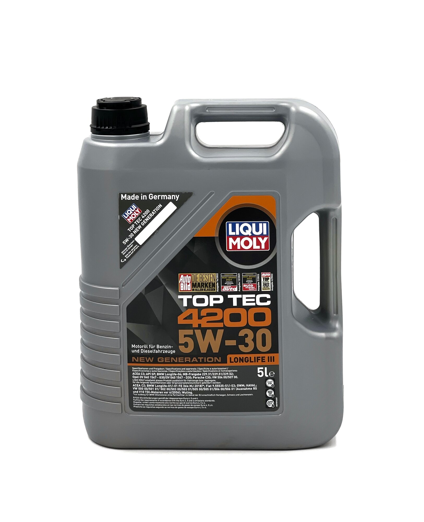 Масло моторное Liqui Moly Top Tec 4200 New Generation Longlife III 5w-30 синтетическое 5л