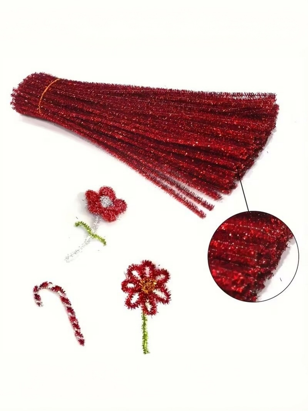 Цветная синельная проволока (Chenille Wire) – Мягкая гибкая проволока для творчества и рукоделия, 30 см x 6 мм,