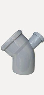 Изображение товара Отвод с патрубком канализационный Ф110х45* с выходом 50 вверх (серая)