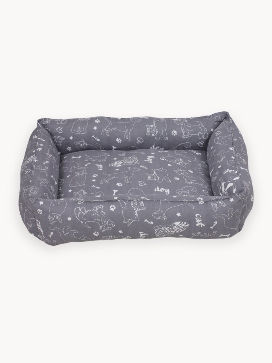 Лежанка для кошек и собак мелких пород 40x50x15 см цвет темно-серый