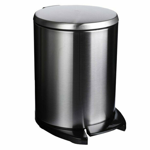 Контейнер для мусора prima nova cigo 6л круглый soft close с педалью нерж сталь хром матовыйчерный 10173₽