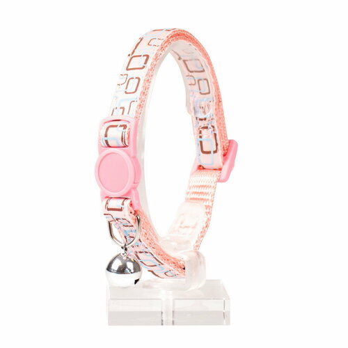 Ошейник для кошек нейлоновый DUVO Ретро квадраты розовый 20-30см10мм Бельгия 410₽