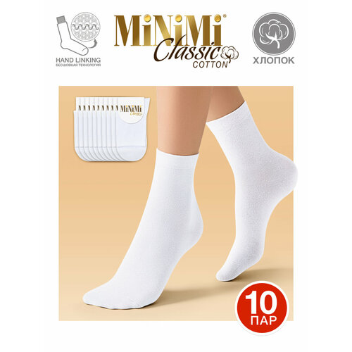 фото Носки minimi, комплект, 10 пар, размер 35-38 (23-25), белый