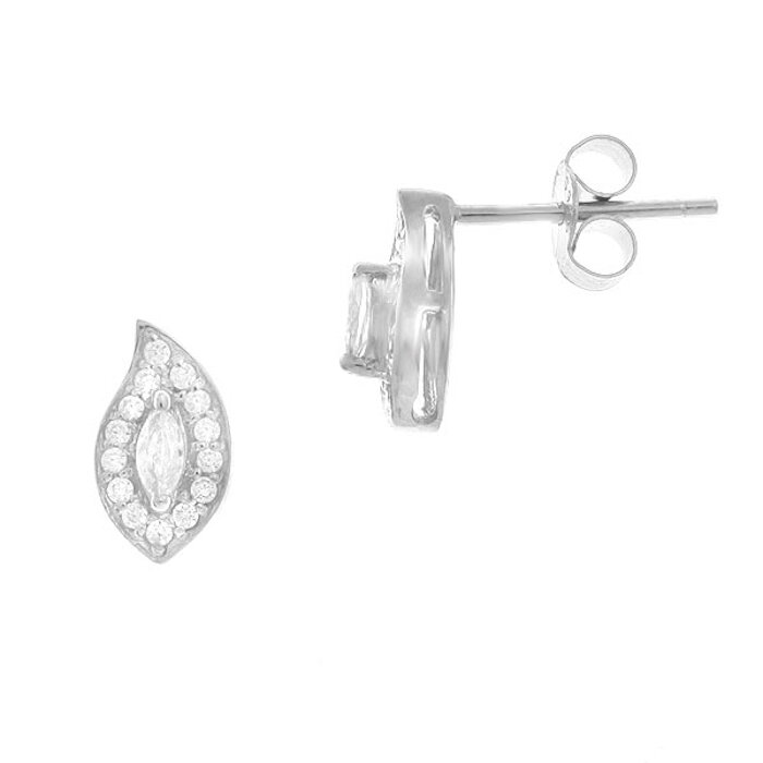 Серьги пусеты Balex, серебро, 925 проба, родирование, фианит, , серебристый