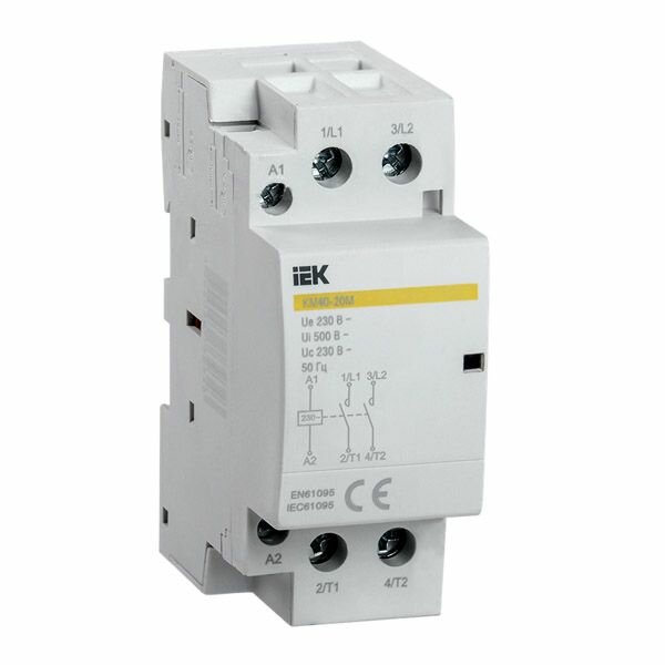 Контактор 40А 220V КМ40-20М, контакт 2NO, размер 2 модуля AC KARAT IEK