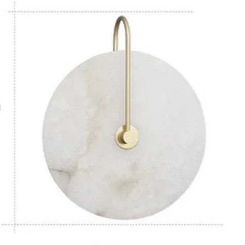 Настенный бра из мрамора, золотистый Тёплый белый (2700-3500 K), gold, Diameter 20cm