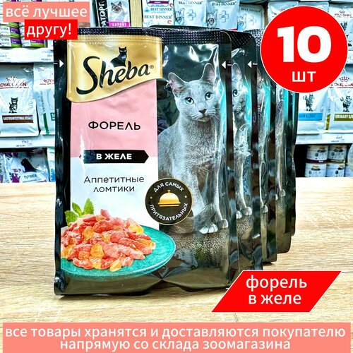Корм влажный Шеба Sheba Форель ломтики в желе 10 шт по 75 г